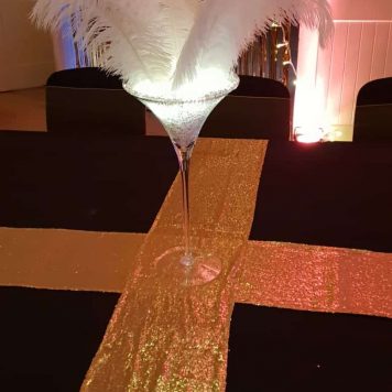 Gold Sequin Table Runner Hire Hertfordshire