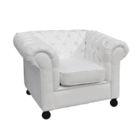 Chesterfield Inspired 1 Seater Sofa, White