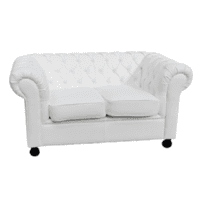 Chesterfield Inspired 2 Seater Sofa, White (1)