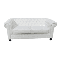 Chesterfield Inspired 3 Seater Sofa, White